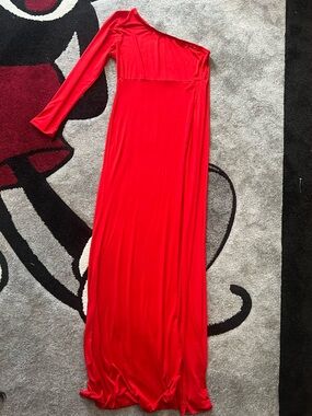 Red One-Shoulder Long Women’s Dress
